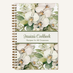Livre de Recettes Personnalisé White Orchids Cahie