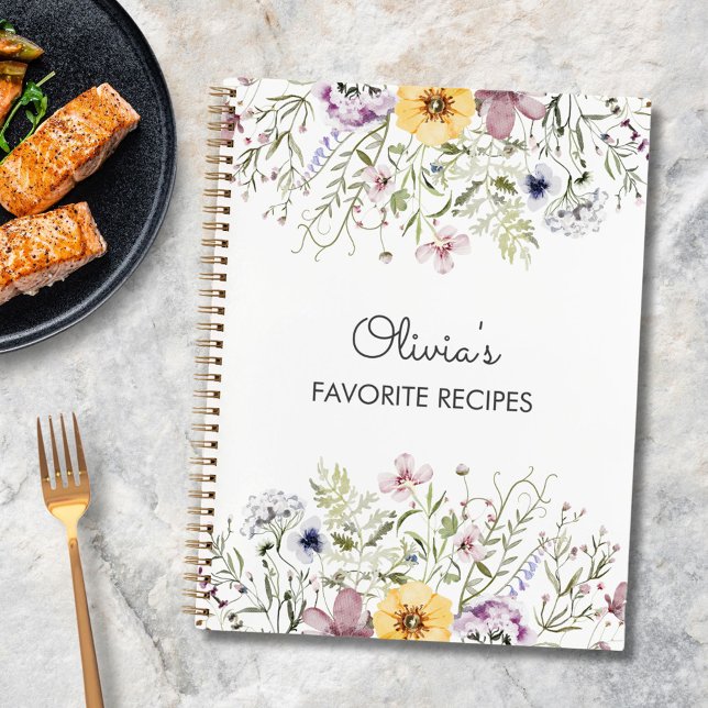 Livre de recettes personnalisées Fleur sauvage col (In situ)