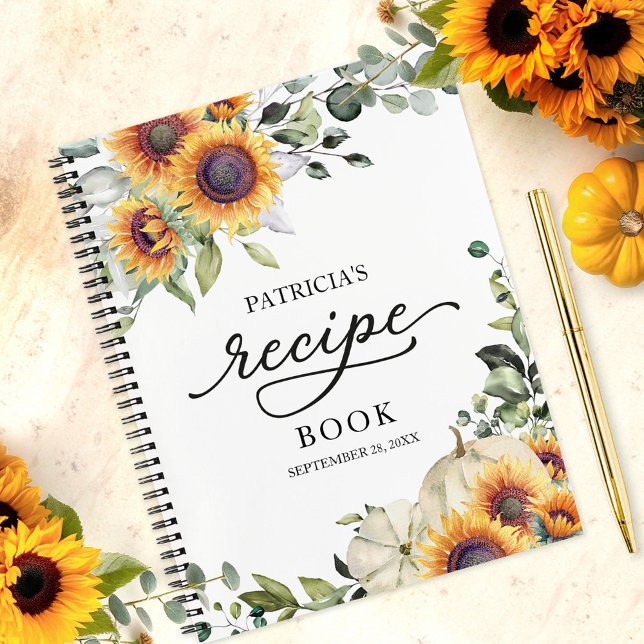 Livre de Recettes pour Baby Shower Greenery Sunflo (Créateur téléchargé)