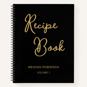 Livre de recettes Recette Monogramme féminin noir