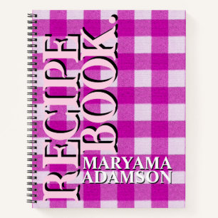 Livre de recettes rose moderne. Plaid féminin au