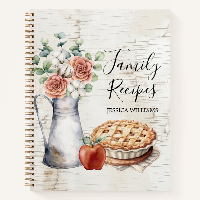 Livre de recettes rustique Elegant Farmhouse Famil (Devant)