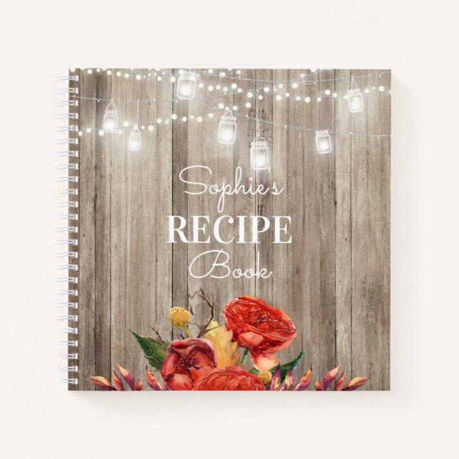 Livre de recettes Rustique Floral Grange Wood & Li (Devant)
