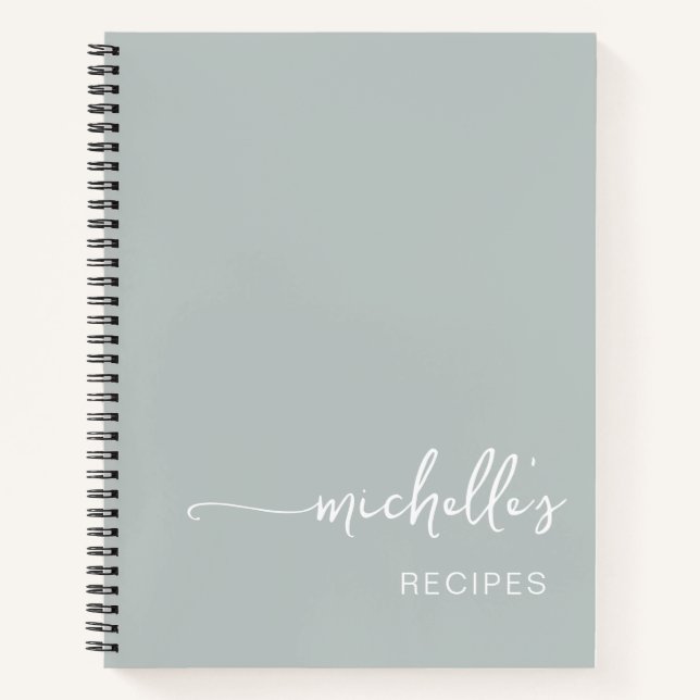 Livre de recettes Signature Script Vert sauge Rece (Devant)