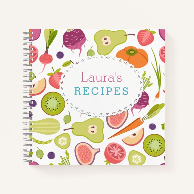 Livre de recettes vierges de fruits et légumes sur (Devant)