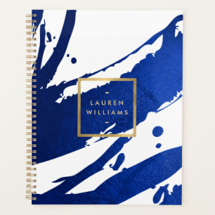 Livre de rendez-vous Abstrait Indigo Blue Brushstr