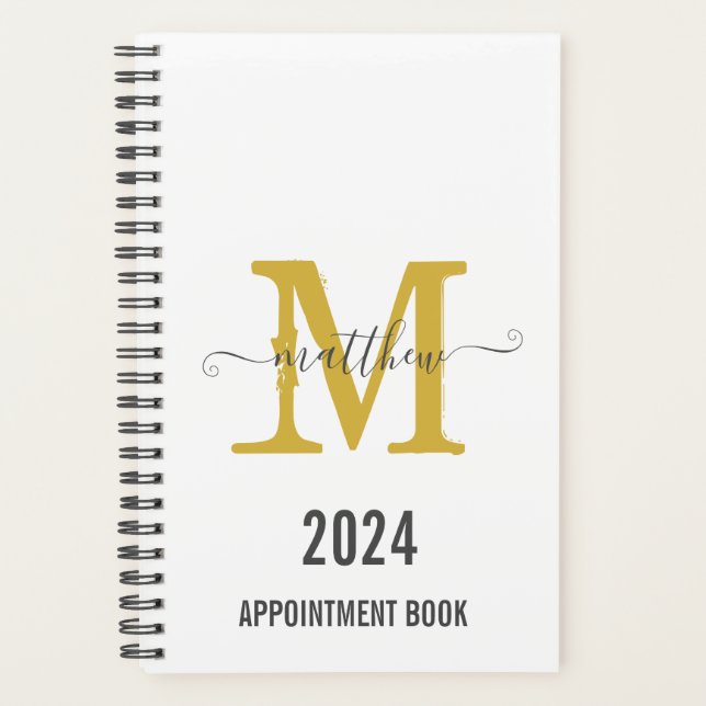 Livre de rendez-vous pour le Monogramme blanc et o (Devant)