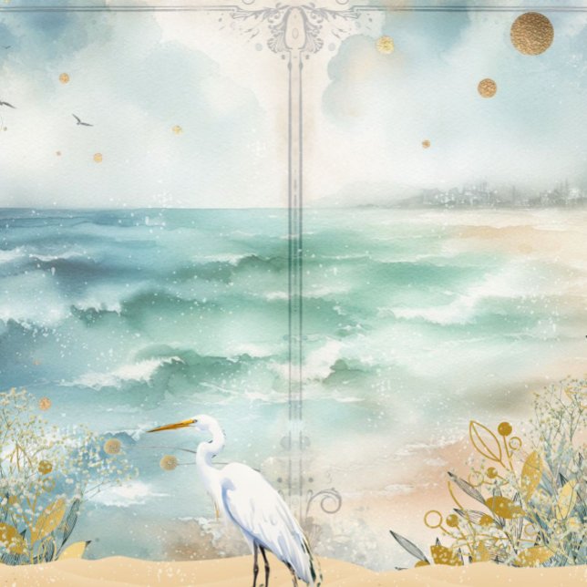 Livre de Rêve en Découpage de Plage Côtière (Coastal Beach Decoupage Junk Journal Scrapbook Paper)