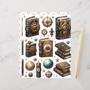 Livre de Steampunk Celestial Ephemera papier de sc