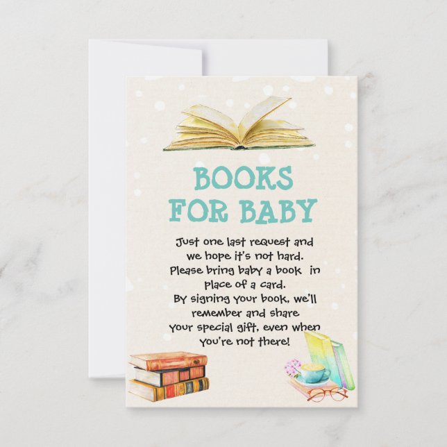 Livre de thème de la bibliothèque pour carte bébé (Devant)