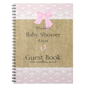 Livre de toile de jute et d'invité de baby shower
