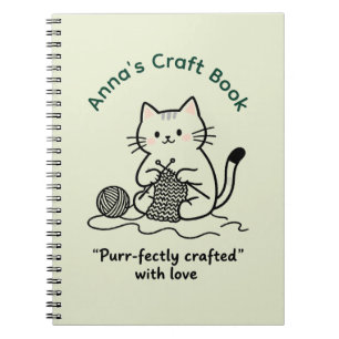 Livre de tricot artisanat chat mignon design vert 