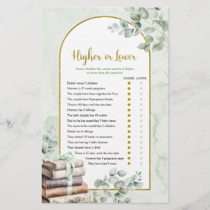 Livre de verdure Carte de jeux supérieure ou infér