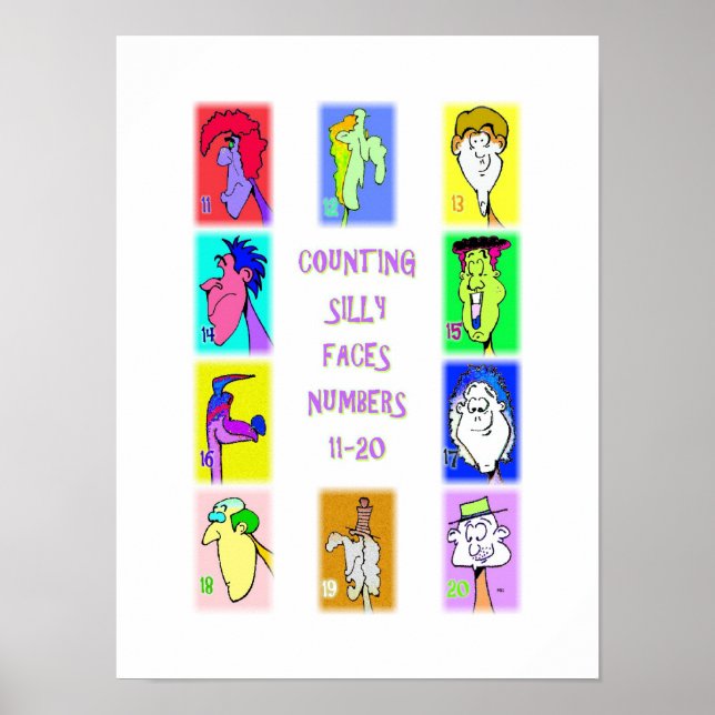 Livre de Visages Idiots #2 : Affiche des nombres 1 (Devant)