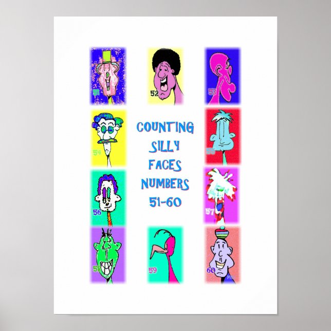 Livre de Visages Idiots #6 : Affiche des nombres 5 (Devant)