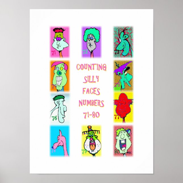 Livre de Visages Idiots #8 : Affiche des nombres 7 (Devant)