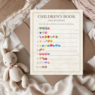 Livre d'enfants Emoji Pictionary Baby shower jeu