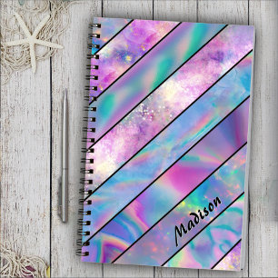 Livre d'esquisse holographique chic bleu rose