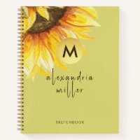 Livre d'esquisse Monogramme de tournesol