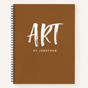 Livre d'esquisses Brown pour artistes personnalisé