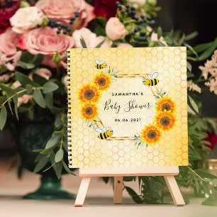 Livre d'hôte abeille nid d'abeille baby shower de