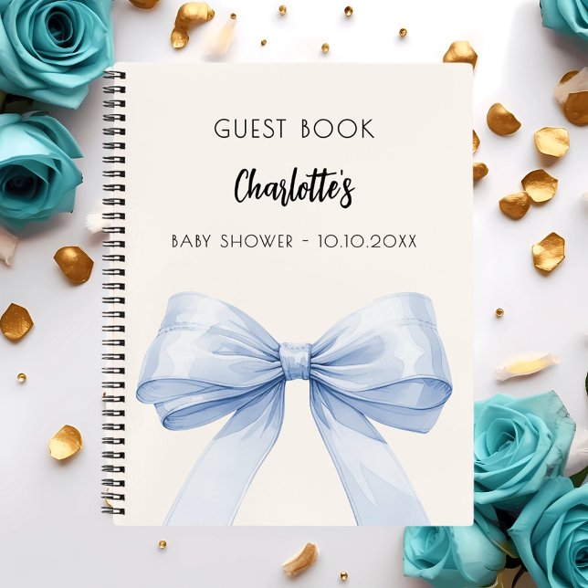 Livre d'hôte Baby shower arc bleu beige crème garç (Créateur téléchargé)