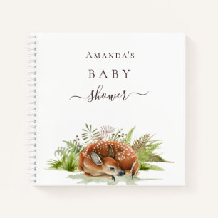 Livre d'hôte baby shower bois animaux cerfs mignon