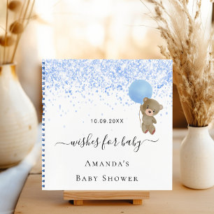 Livre d'hôte Baby shower garçon bleu ours en peluc