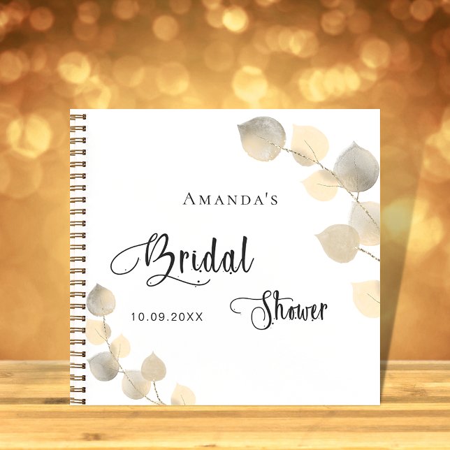 Livre d'hôte douche nuptiale d'or eucalyptus (Créateur téléchargé)