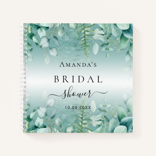 Livre d'hôte douche nuptiale eucalyptus bois (Devant)