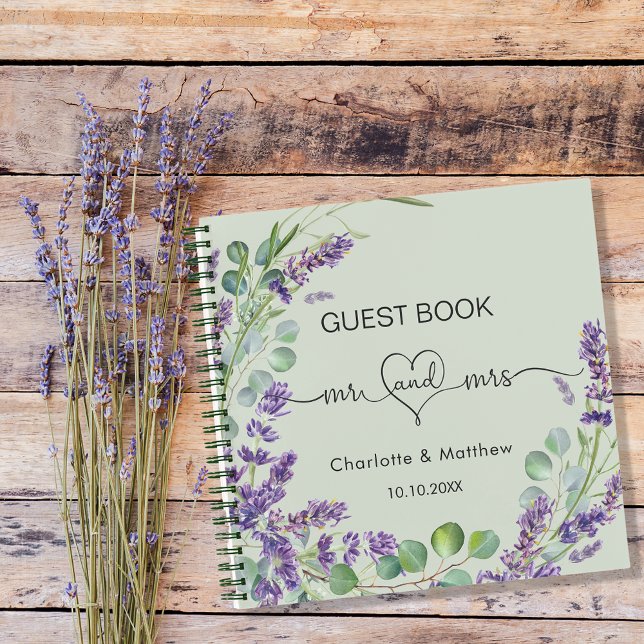 Livre d'hôte lavande sage vert m. mariage (Créateur téléchargé)