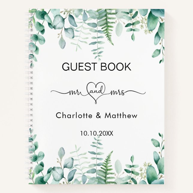 Livre d'hôte mariage eucalyptus greenerenergee m.  (Devant)
