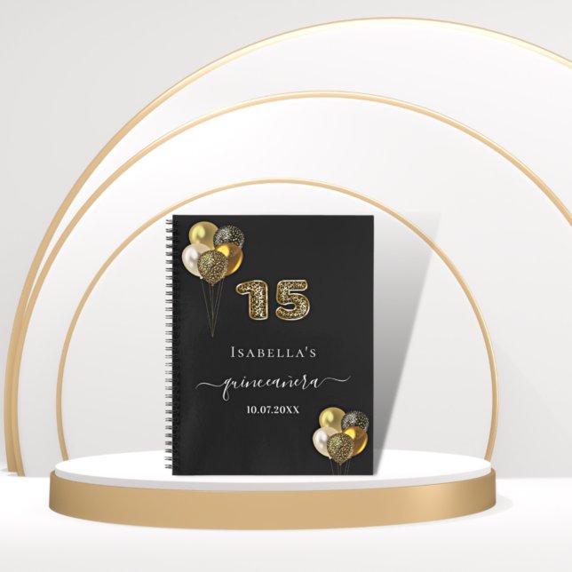 Livre d'hôte Quinceanera empreinte de léopard or n (Créateur téléchargé)