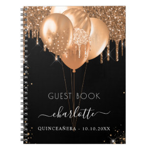 Livre d'hôte Quinceanera parties scintillant en or