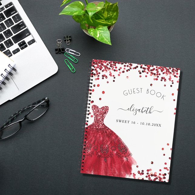 Livre d'hôte Sweet 16 robe rouge blanche (Créateur téléchargé)
