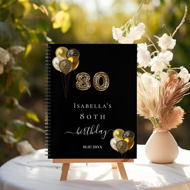 Livre d'hôtes 80e anniversaire animal léopard d'or (Créateur téléchargé)