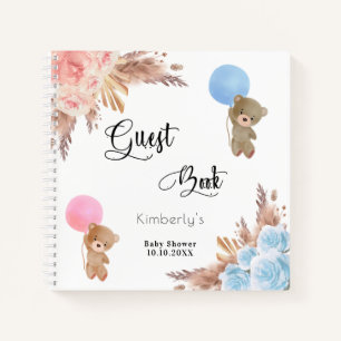 Livre d'hôtes baby shower pampas herbe pelouse rév