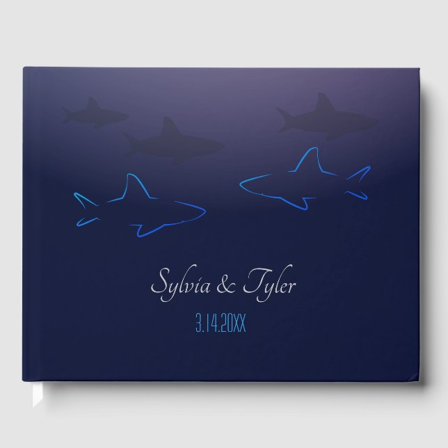 Livre d'hôtes Blue Shark Mariage (Recto)