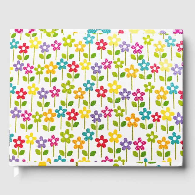 Livre d'hôtes Conception de fleurs colorées (Recto)