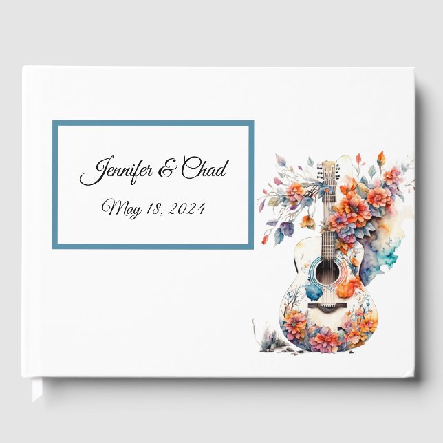 Livre d'hôtes Floral Guitar (Recto)