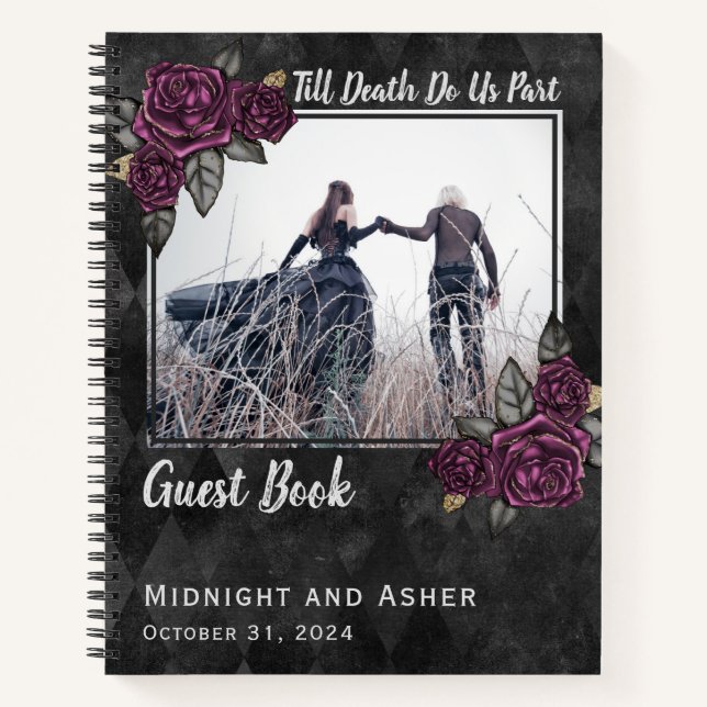 Livre d'hôtes gothique Rose Mariage (Devant)