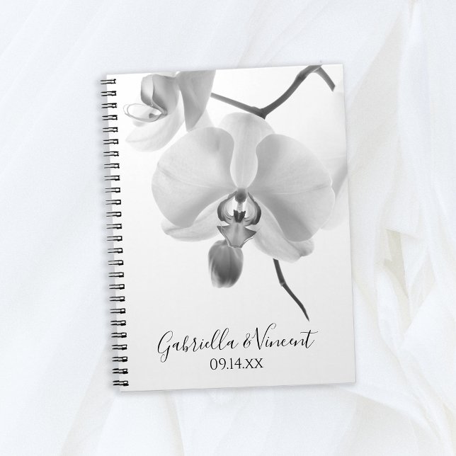 Livre d'hôtes Mariage des orchidées noires et blan (Perfect to use as a guest book or advice book for your bridal shower or wedding.)