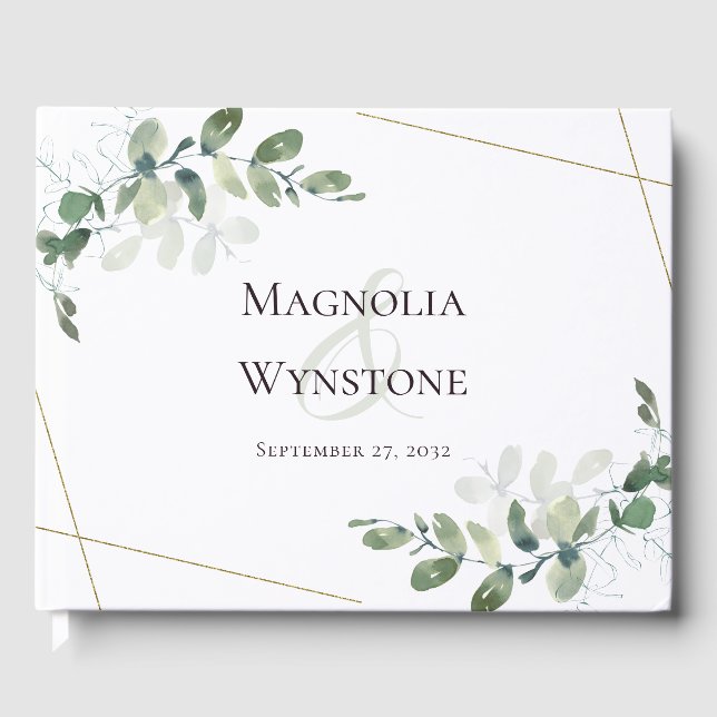 Livre d'hôtes mariage Eucalyptus Greenery (Recto)