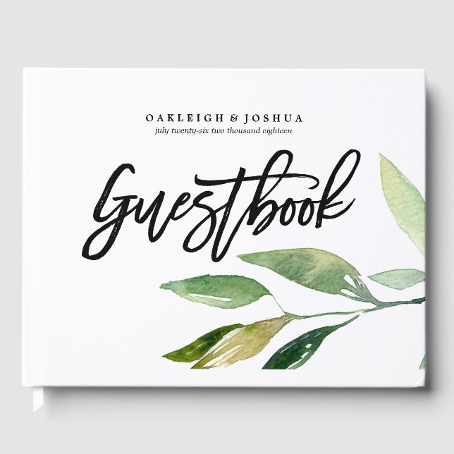 Livre d'hôtes Mariage Feuille de Bohême (Recto)