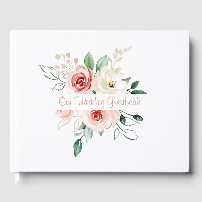 Livre d'hôtes Mariage Rose (Recto)