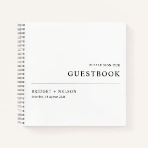 Livre d'hôtes minimaliste moderne simple Mariage