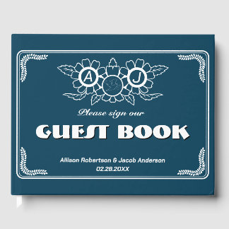 Livre d'hôtes Ocean Blue & White Mariage