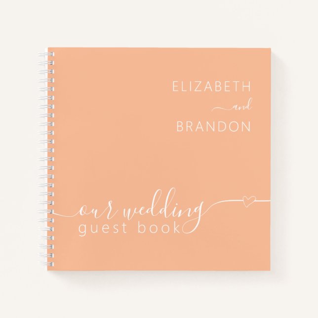 Livre d'hôtes Peach Fuzz Modern Minimal Mariage (Devant)