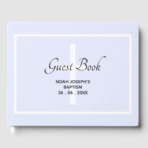 LIVRE D'INVITATION Moderne BAPTISME Bleu Doux