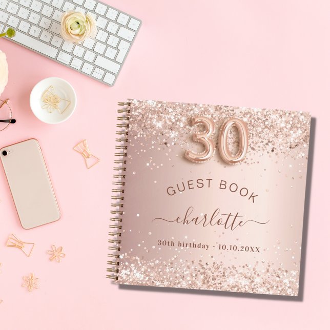 Livre d'invité 30e anniversaire rose or parties sc (Créateur téléchargé)